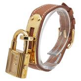 エルメス ケリーウォッチ 腕時計 KE1.201 クオーツ ゴールド文字盤 メッキ レザー レディース HERMES 【中古】